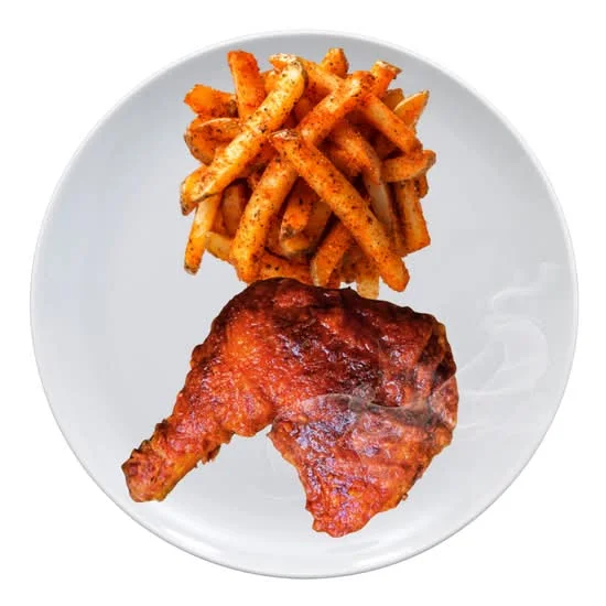 Pili Pili quarter chicken and small fries at Shenny's Calgary